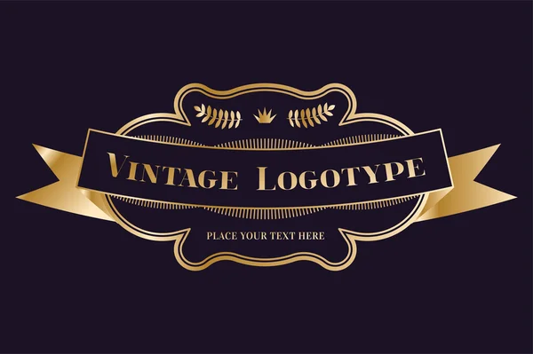 Vintage old style logo icon template — Stok Vektör