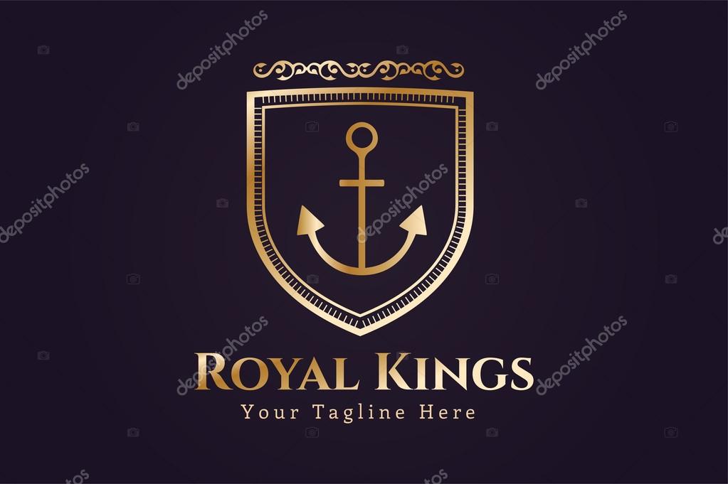 Anchor vector logo icon. Sea, sailor shield. Anchor logo. Anchor icon. Anchor symbol, anchor tattoo. Vintage old style logo template. Retro style. Arrow logo, label decor logo, premium quality logo