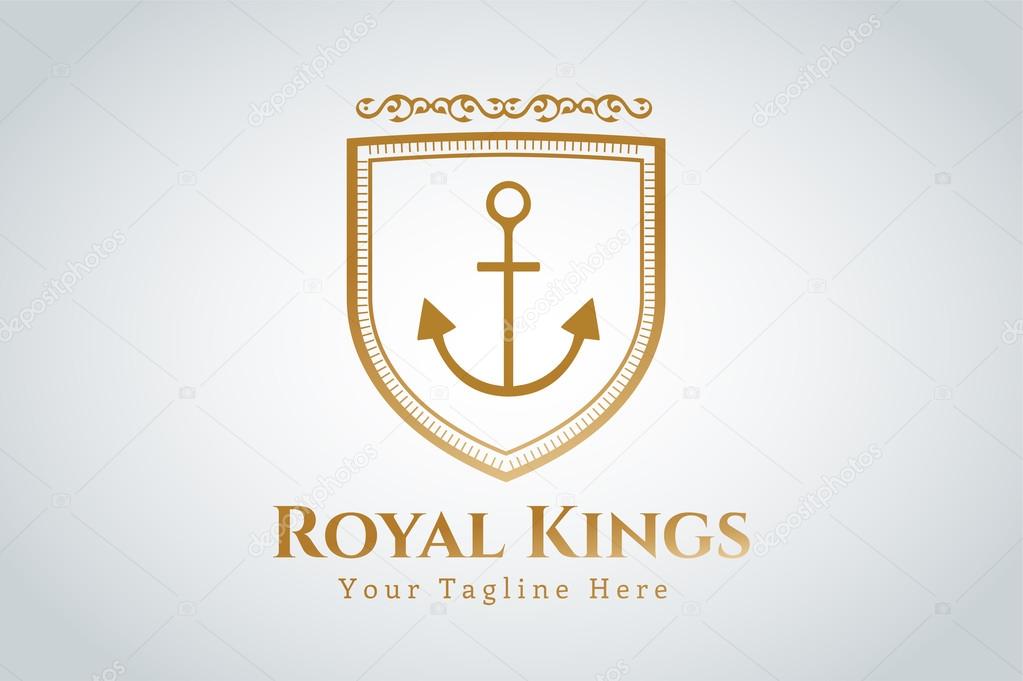 Anchor vector logo icon. Sea, sailor shield. Anchor logo. Anchor icon. Anchor symbol, anchor tattoo. Vintage old style logo template. Retro style. Arrow logo, label decor logo, premium quality logo