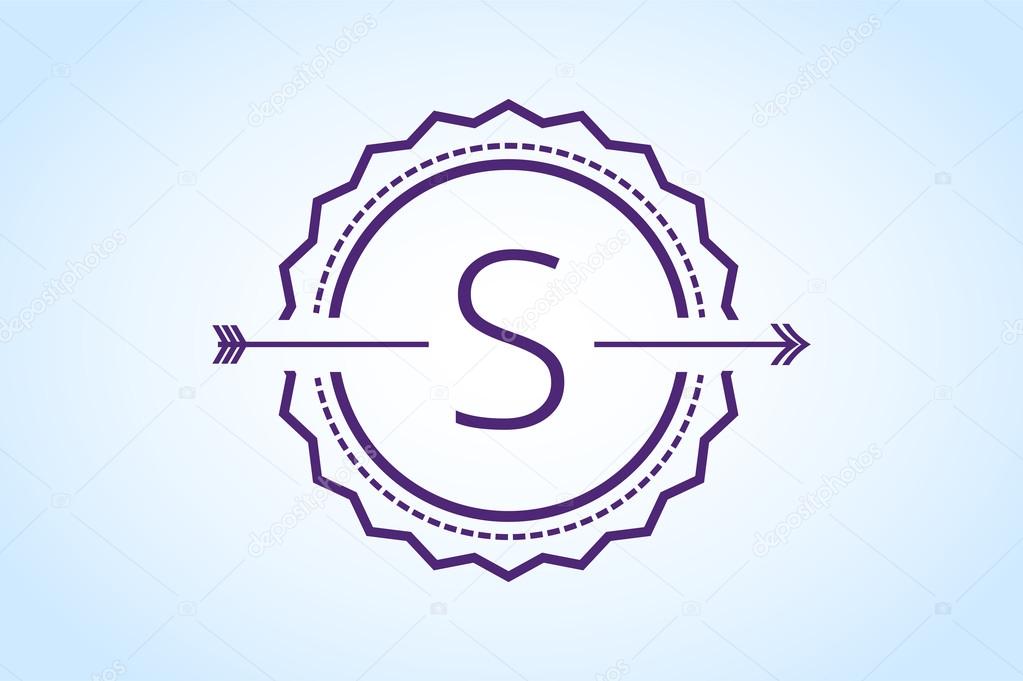 Vintage old style logo icon monogram. Letter S logo.