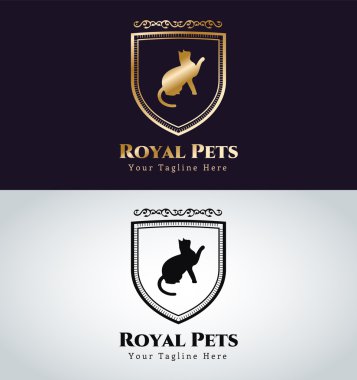 Retro Vintage cat monogram logo