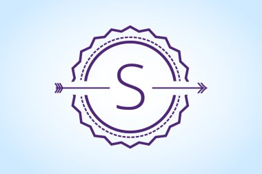 Vintage eski stil logo simge monogram