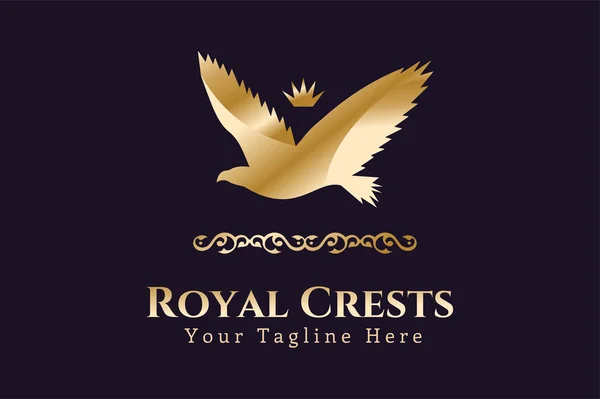 Royal logo vector Eagle Kings symbol — Stok Vektör