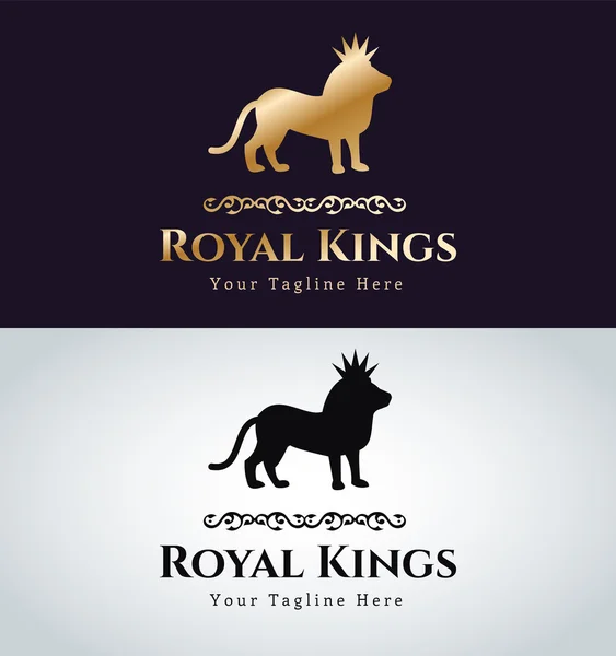 Königliches Logo Vektor Löwe Silhouette — Stockvektor