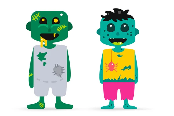 Monster zombie cartoon characters isolated vector silhouette — Stok Vektör