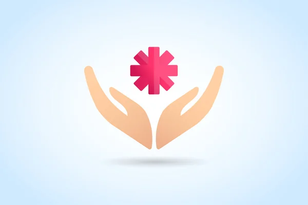 Hands care silhouette logo concept — Stock Vector