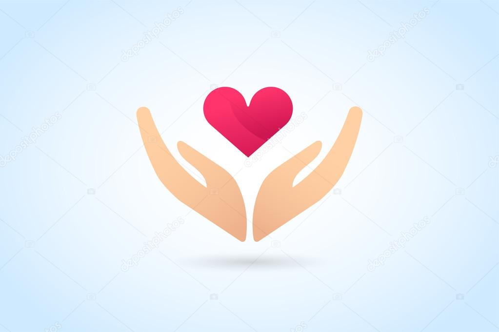 Hands care silhouette logo concept. Family mother and baby hands. Care logo, togetherrness concept logo. Union abstract hands logo. Hands closeup vector. Abstract hands logo