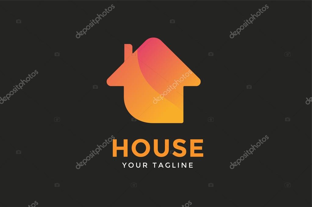 Green house home vector logo. House logo. Nature house logo. Home house roof and mortgage, banking, loan house, royalty. Realty logo, mortgage. Real estate. Lawyer office. Development logo. Bank