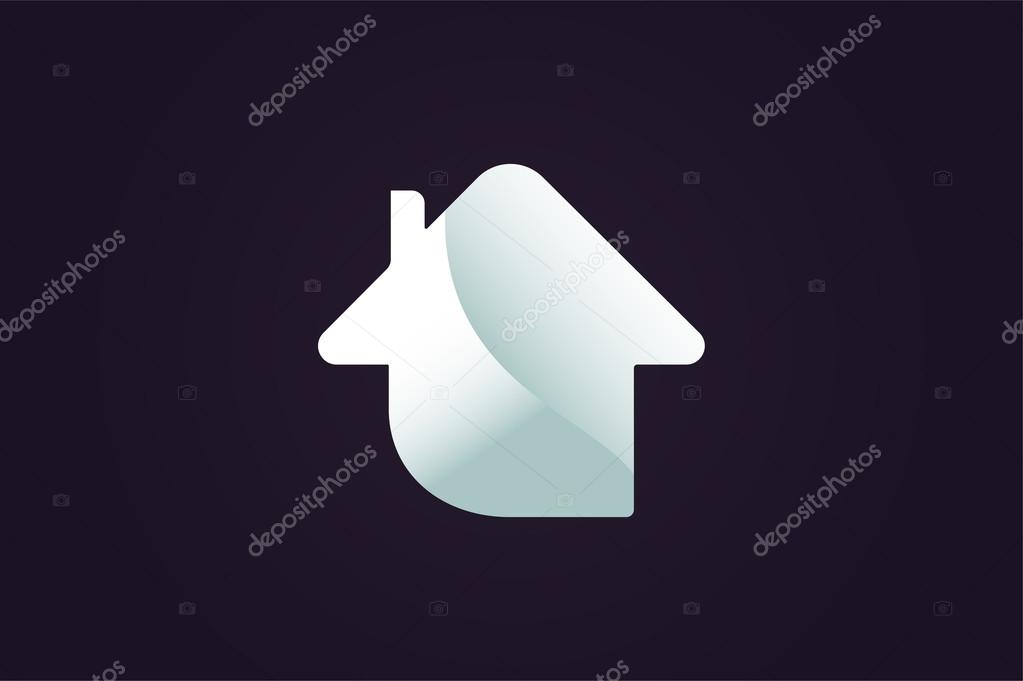 Green house home vector logo. House logo. Nature house logo. Home house roof and mortgage, banking, loan house, royalty. Realty logo, mortgage. Real estate. Lawyer office. Development logo. Bank
