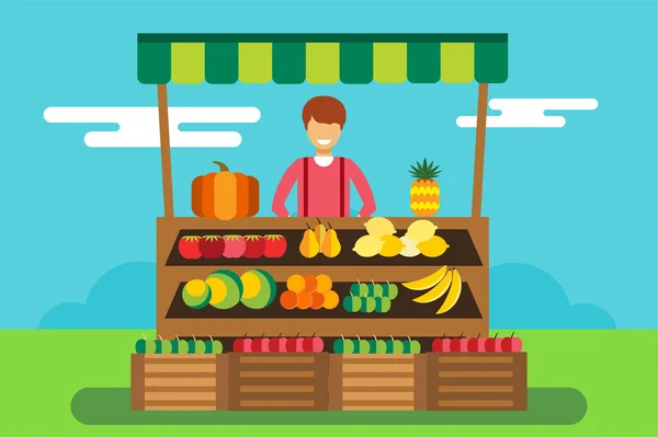 Φρούτων και λαχανικών κατάστημα στάβλο — Διανυσματικό Αρχείο