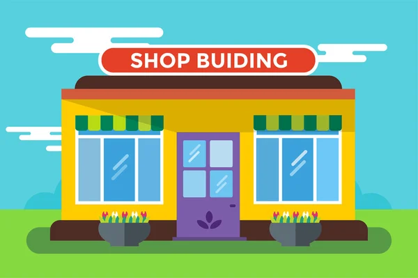 Shop buildings vector illustration — Stock Vector