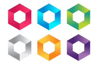 Soyut kare logo vektör şablonu