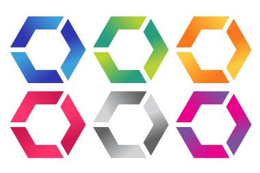 Soyut kare logo vektör şablonu