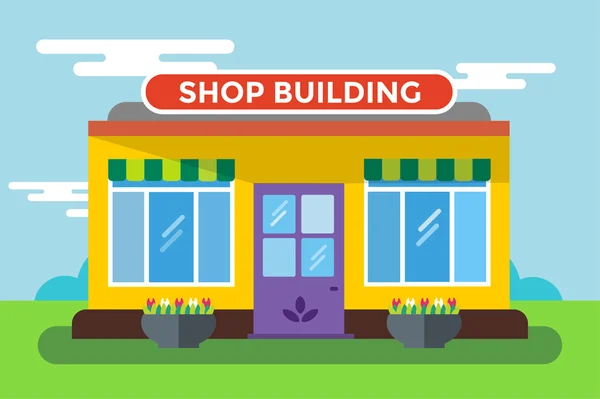 Shop buildings vector isolated — Stockový vektor