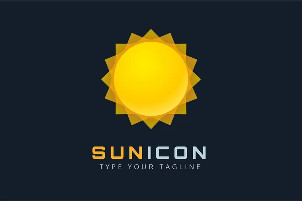 Sol explosión estrella logo icono — Vector de stock