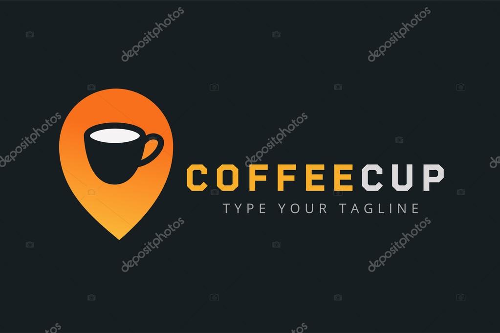 Vector coffee cup logo template. Business coffee, coffee break, coffee shop position, food and restaurant. Coffee shop icon, cafe, cup of tea. Coffee cup logo isolated. Coffee icon. Coffee logo