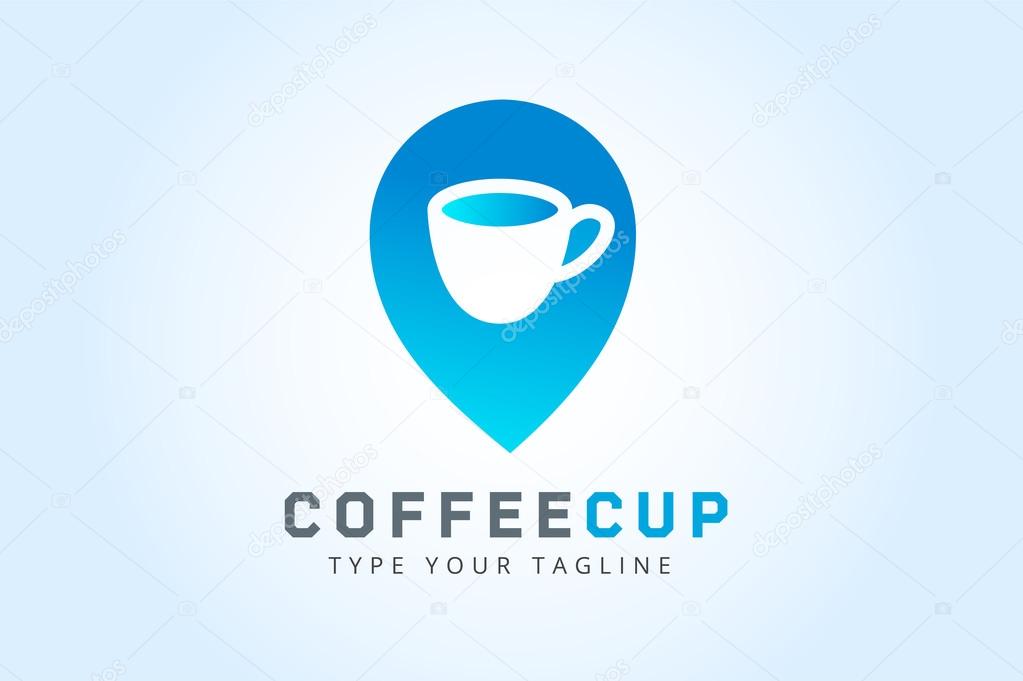 Vector coffee cup logo template. Business coffee, coffee break, coffee shop position, food and restaurant. Coffee shop icon, cafe, cup of tea. Coffee cup logo isolated. Coffee icon. Coffee logo