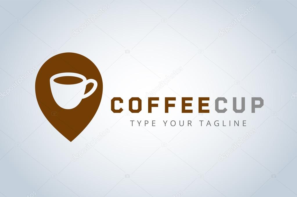 Vector coffee cup logo template. Business coffee, coffee break, coffee shop position, food and restaurant. Coffee shop icon, cafe, cup of tea. Coffee cup logo isolated. Coffee icon. Coffee logo