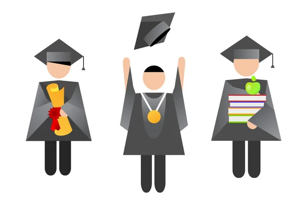 Education graduation people vector illustration — Stok Vektör