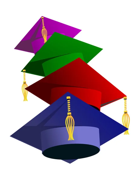 Graduación sombrero vector ilustración — Archivo Imágenes Vectoriales
