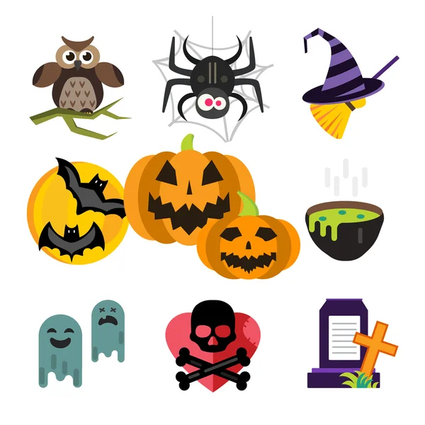 Halloween vector iconos conjunto — Vector de stock