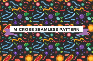 Bacteria virus vector seamless pattern
