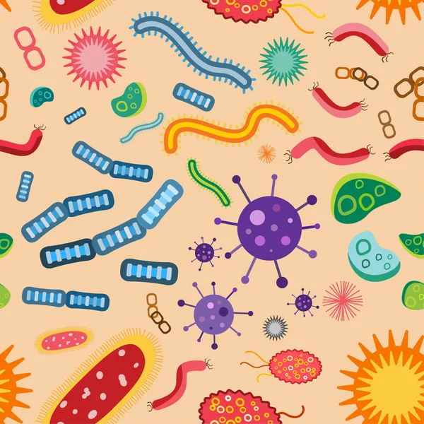 Bacteria virus vector seamless pattern — 图库矢量图片