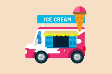 Ice cream vector truck van