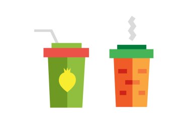 Flat soup vector icons collection