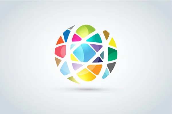Vector abstract earth globe logo design — Stock Vector
