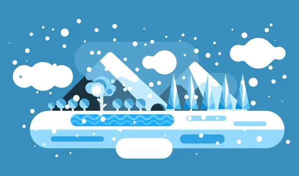 Paisaje invernal exterior abstracto — Vector de stock