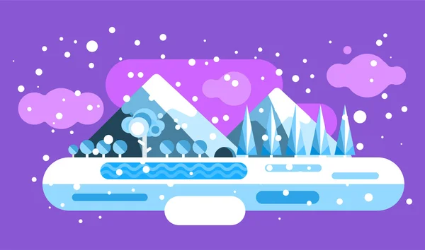 Abstract outdoor winter landscape — Stock Vector