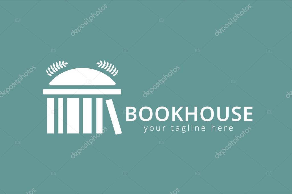 Vector book house template logo icon. Back to school. Education, university, college symbol or knowledge, books stack. Library logo. School building. House logo silhouette. University logo icon