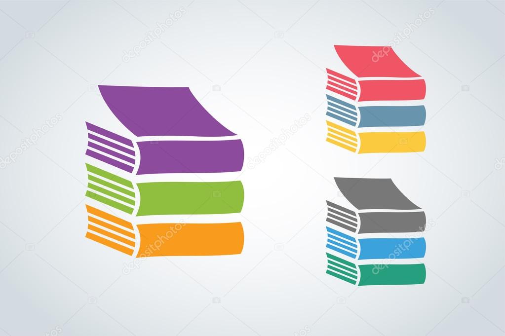 Books vector logo. Books icons. Books skyscraper. Books isolated on white background. Book logo. School books. Education books, university, books symbol, book stack. Book vector