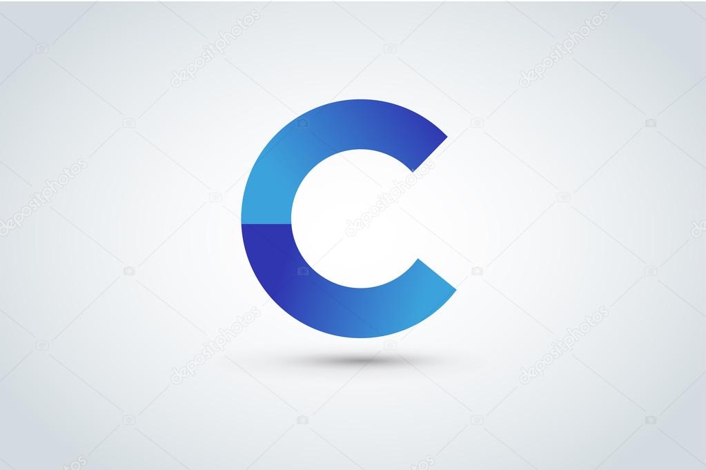 C letter vector. C logo icon template. C  symbol silhouette. C isolated icon, C line style letter, C logotype, C logo icons, C modern symbol, C company name brand. C technology logo digital concept