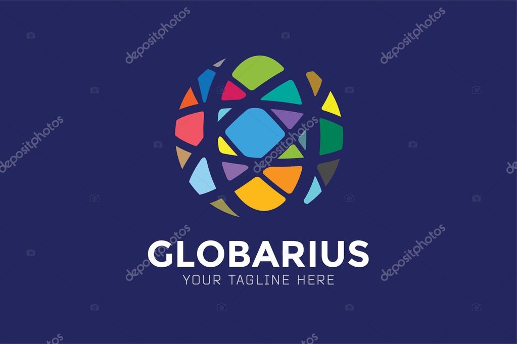 Vector abstract earth globe logo design. Earth logo. Globe logo icon. Abstract globe logo template. Round globe shape and earth globe symbol, technology icon, geometric globe logo. Company globe logo