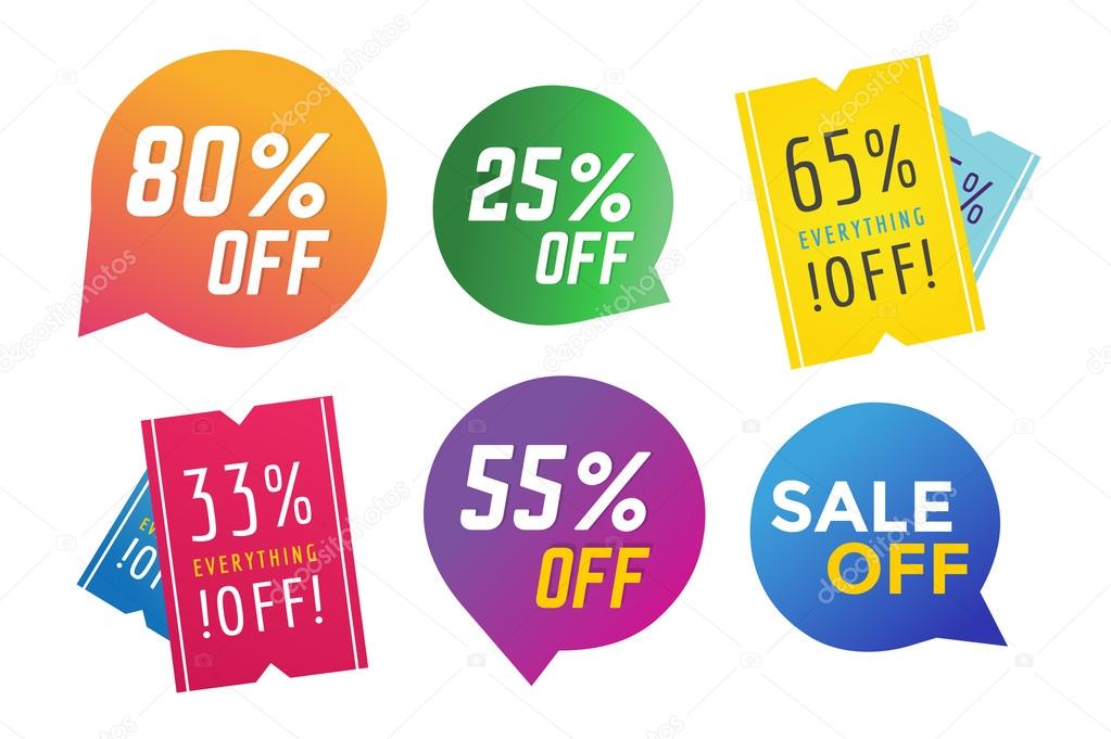 Sale Off vector tags label banner icons
