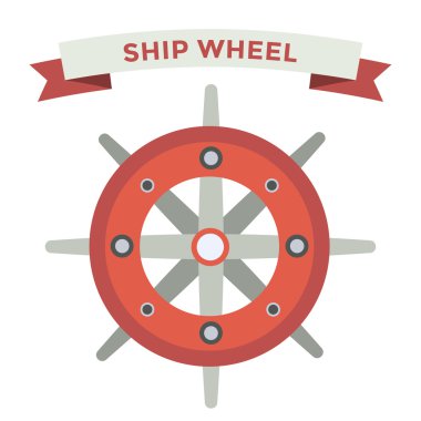 Vector rudder flat icons set