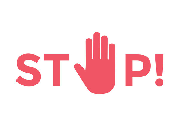 Stop hand sign symbol