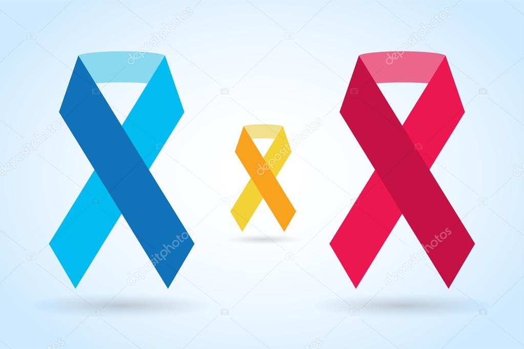 Stop cancer ribbon medical logo icon concept. Cancer ribbon, breast cancer awareness symbol, isolated on background. Vector illustration of cancer ribbon logo for people cancer and cancer icon symbol