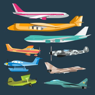 Civil aviation travel passanger air plane vector illustration clipart