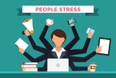 Office iş stres iş vektör çizim