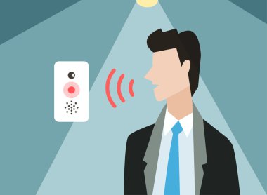 Voice control vector illustration. Smart computer