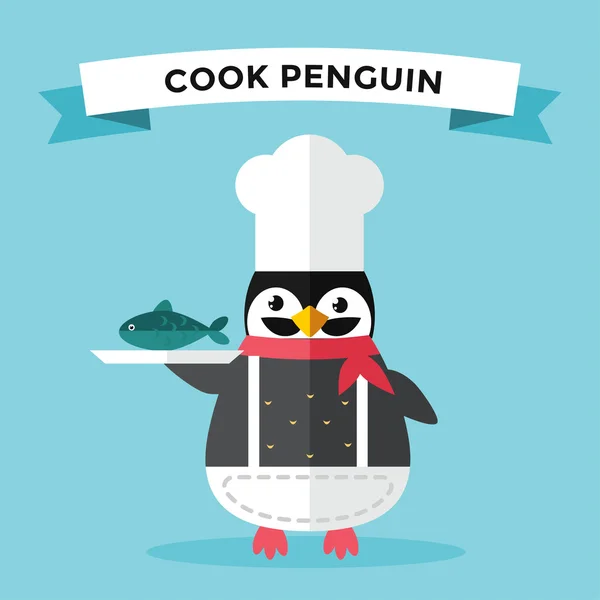 Zeichentrickfilm Pinguin Charakter Vektor Illustration — Stockvektor