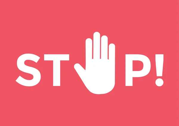 Stop hand sign symbol — Stock Vector