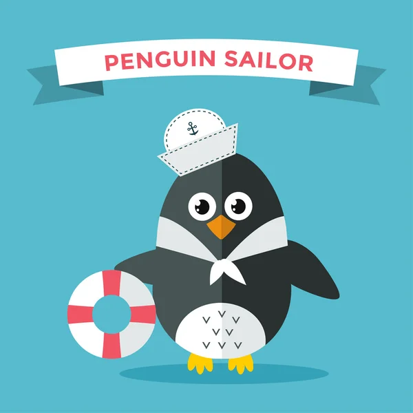 Cartoon penguin character vector illustration — ストックベクタ