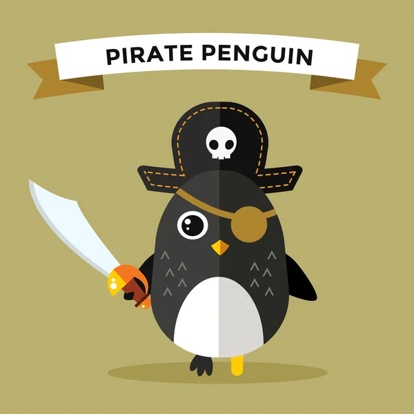 Cartoon penguin character vector illustration — ストックベクタ