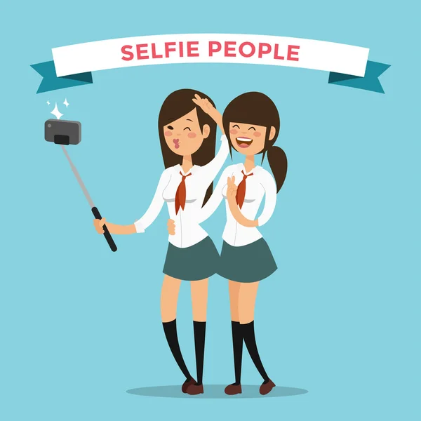 Selfie ショット マン同性愛者カップルのベクトル図 — ストックベクタ
