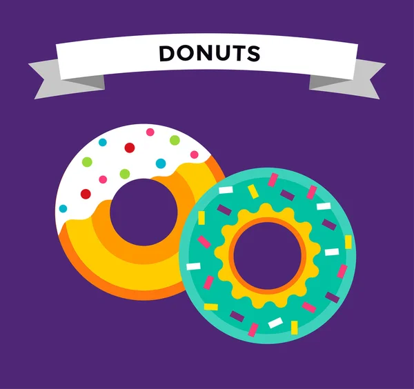 Donut icons isolated. — 图库矢量图片