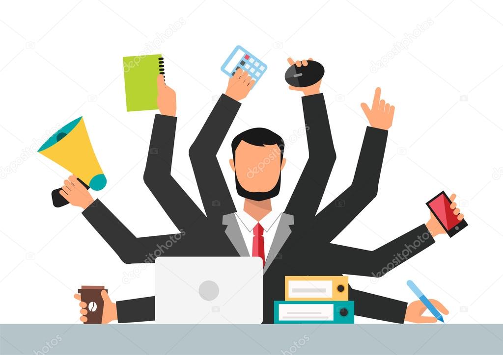 Office job stress work vector illustration